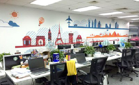 永嘉教你设计办公室墙绘的方法。