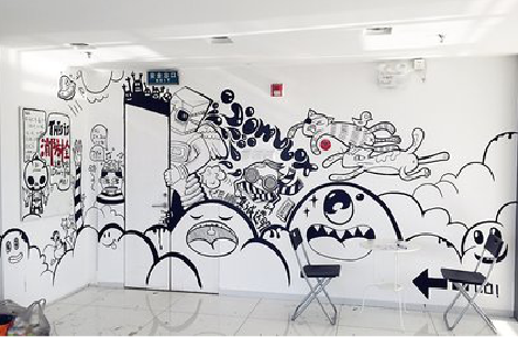 永嘉手绘墙并非传统涂鸦。